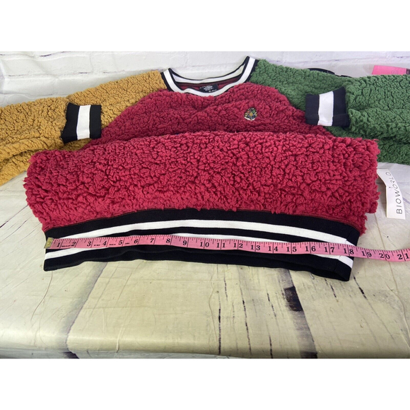 Harry Potter Color Block Hogwarts Collegiate Sherpa Pullover Sweater Womens M - Picture 7 of 9